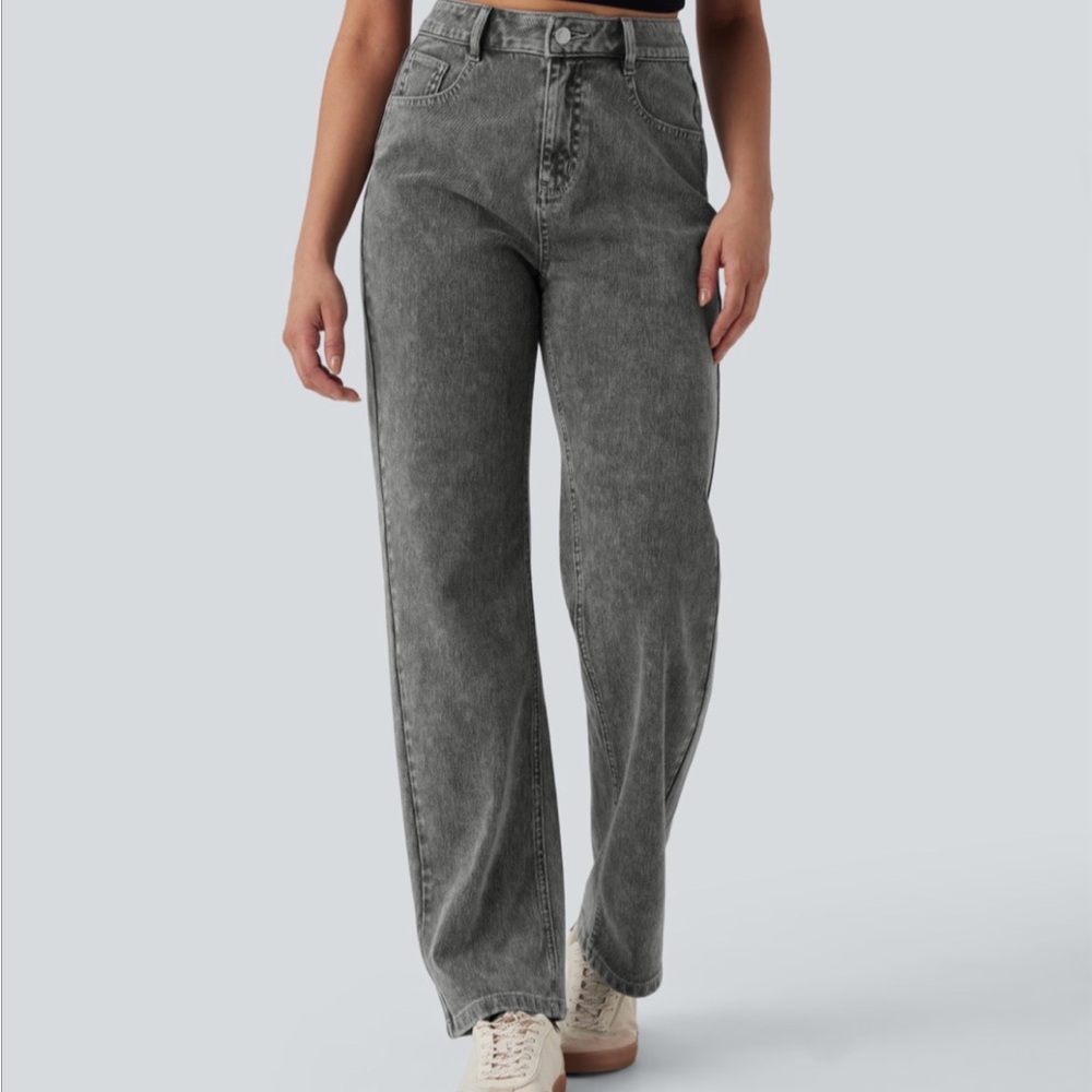 HALARA Women's Wide Leg Gray Jeans